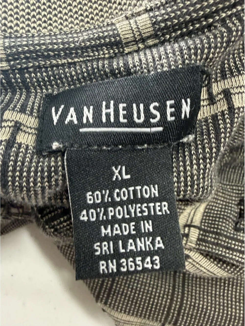 VTG Y2K 90s 2000s Van Heusen Classic Fit Geo Print Polo Shirt Pocket XL